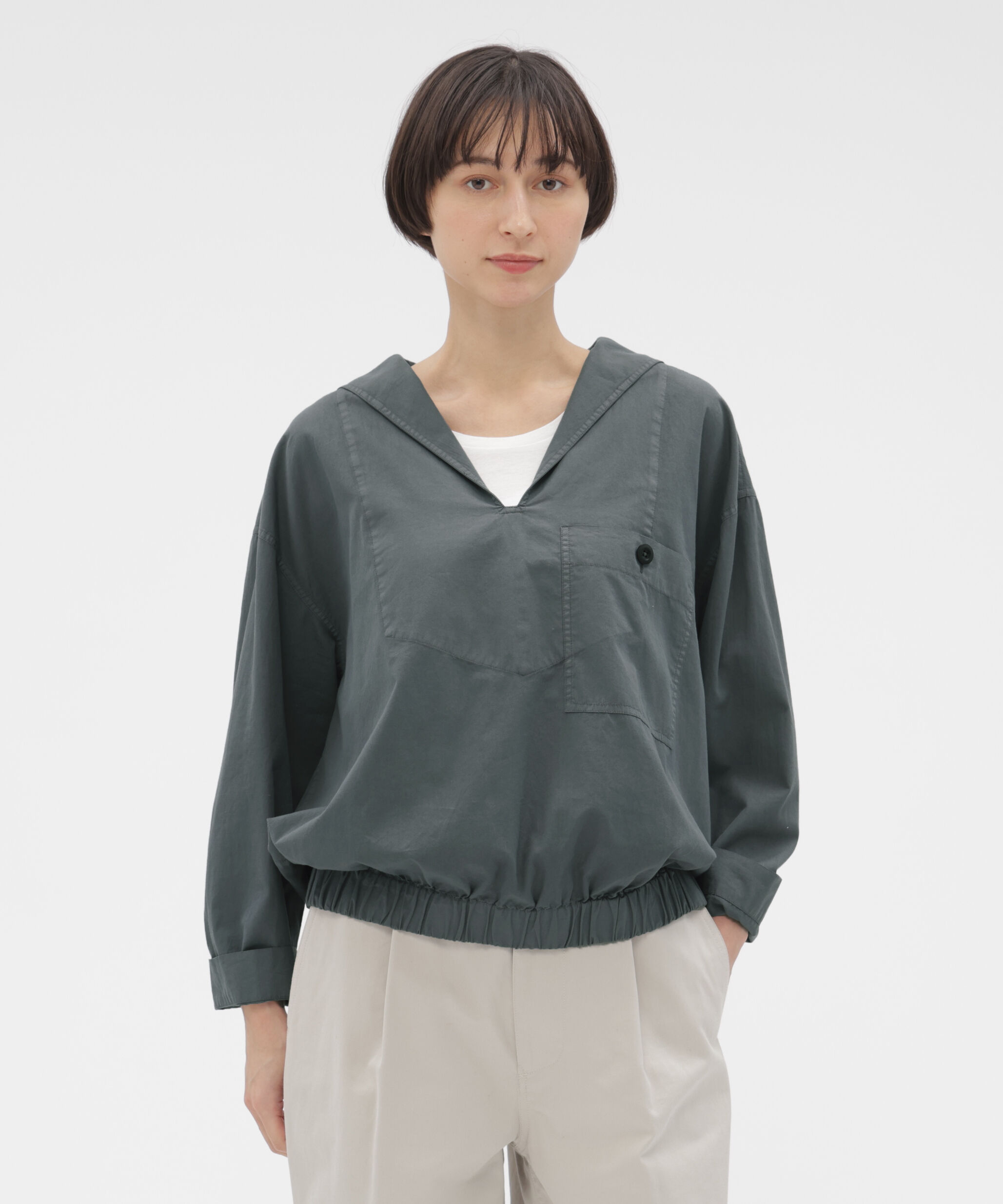 MHL.「GARMENT DYE COTTON SHIRTING SHIRT」|シャツ・ブラウス|GREEN