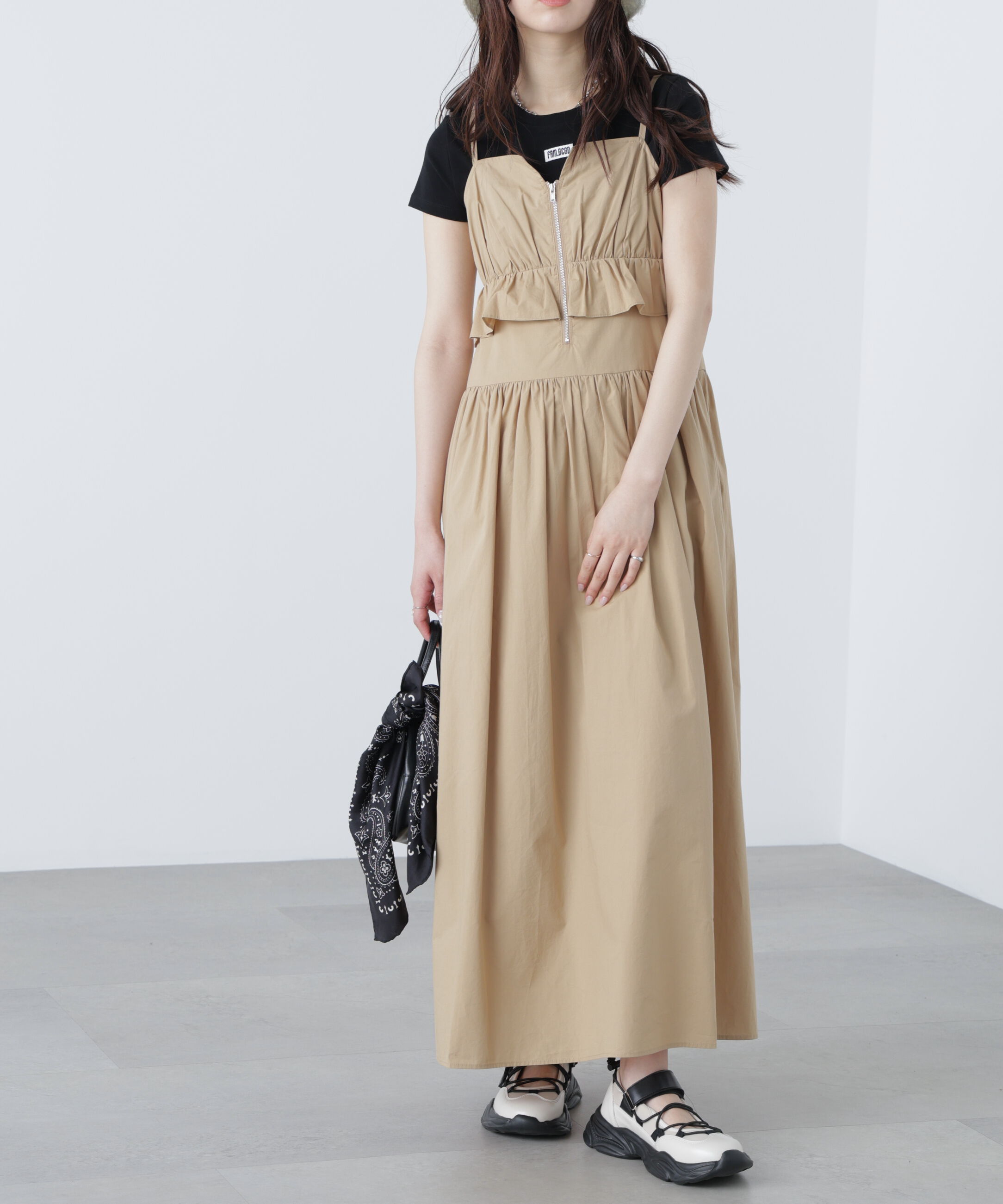  「ペプラムキャミティアードワンピース」|ワンピース|