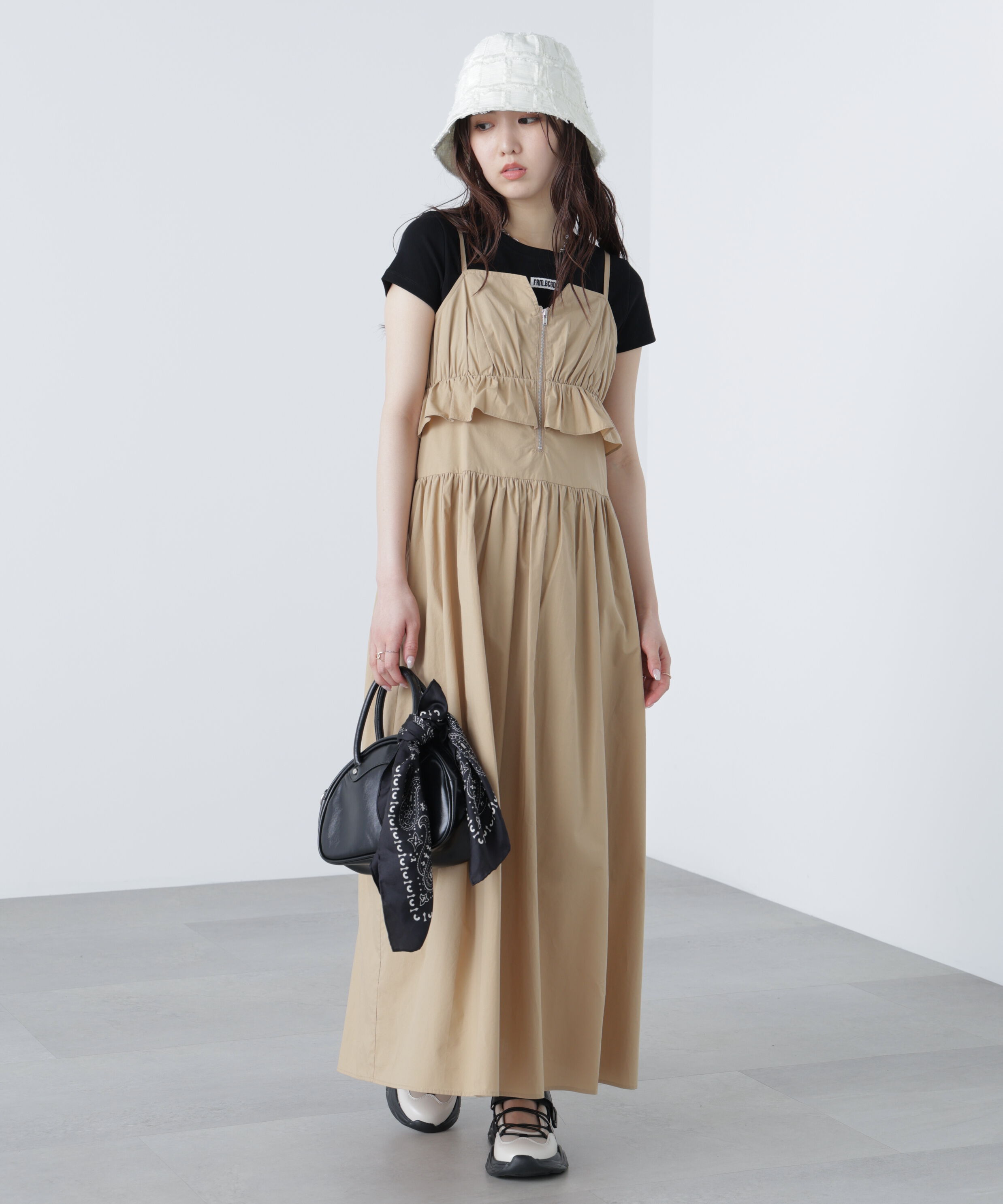  「ペプラムキャミティアードワンピース」|ワンピース|