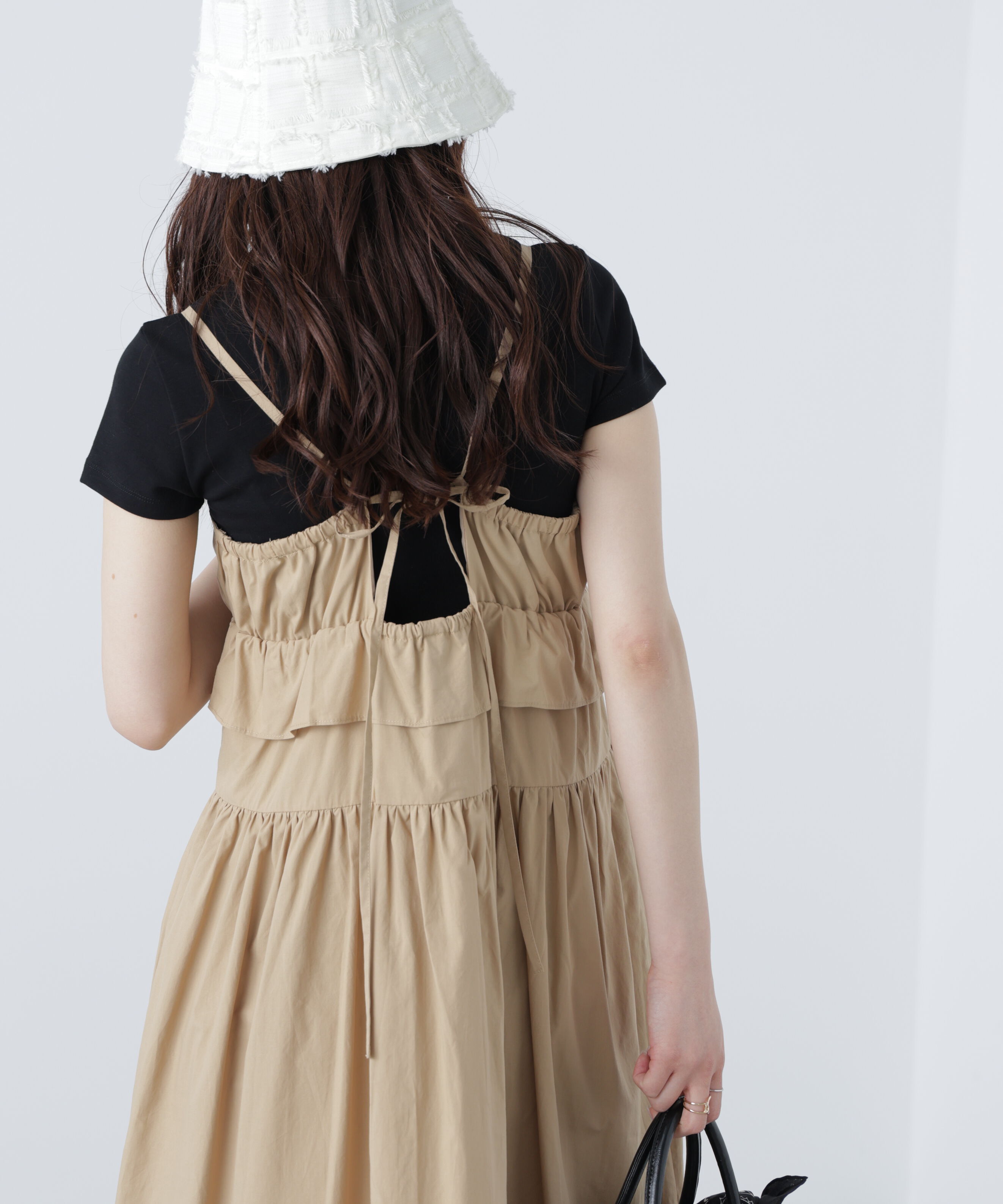  「ペプラムキャミティアードワンピース」|ワンピース|