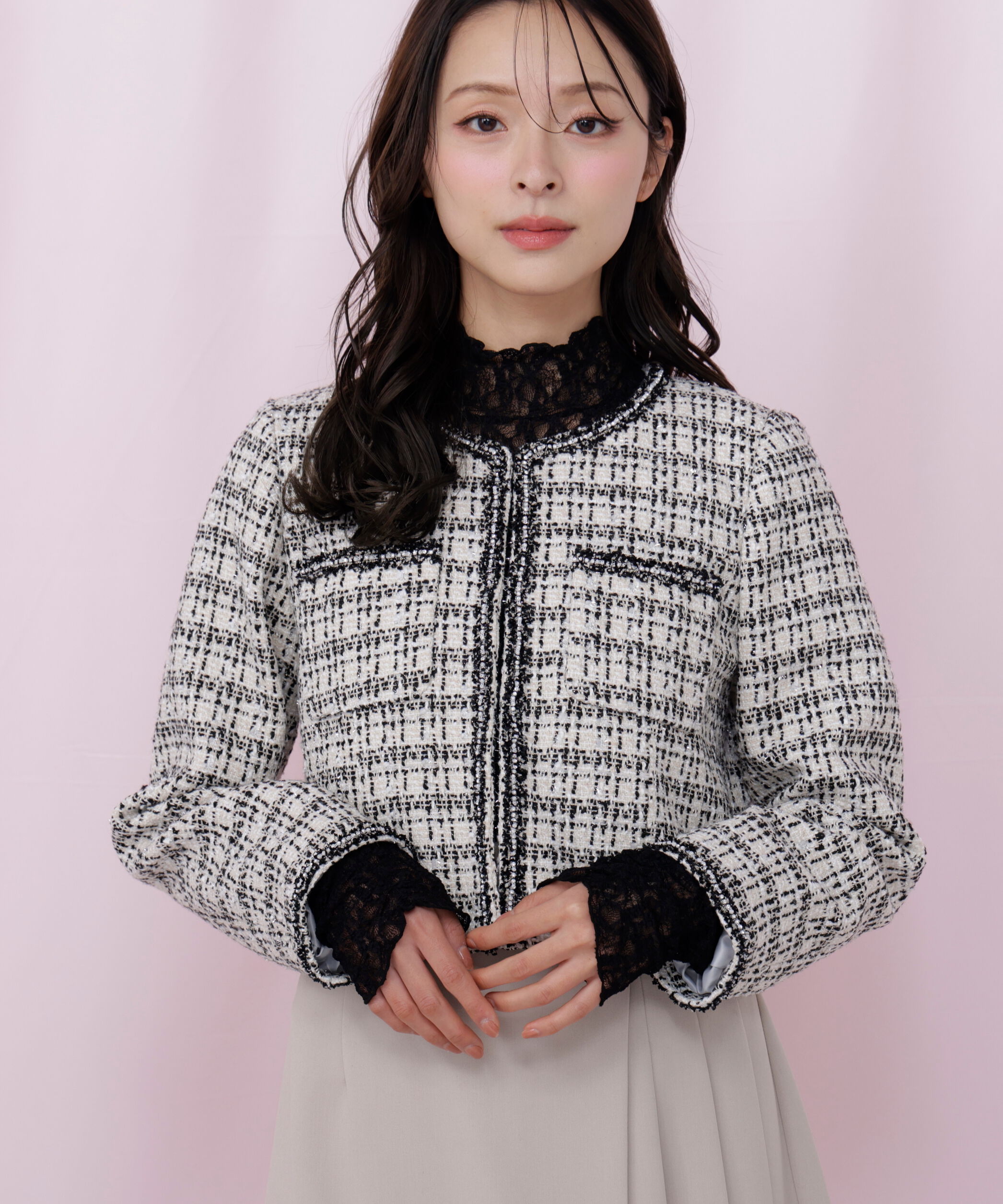  「ビジューブレード付きツイードジャケット」|その他|