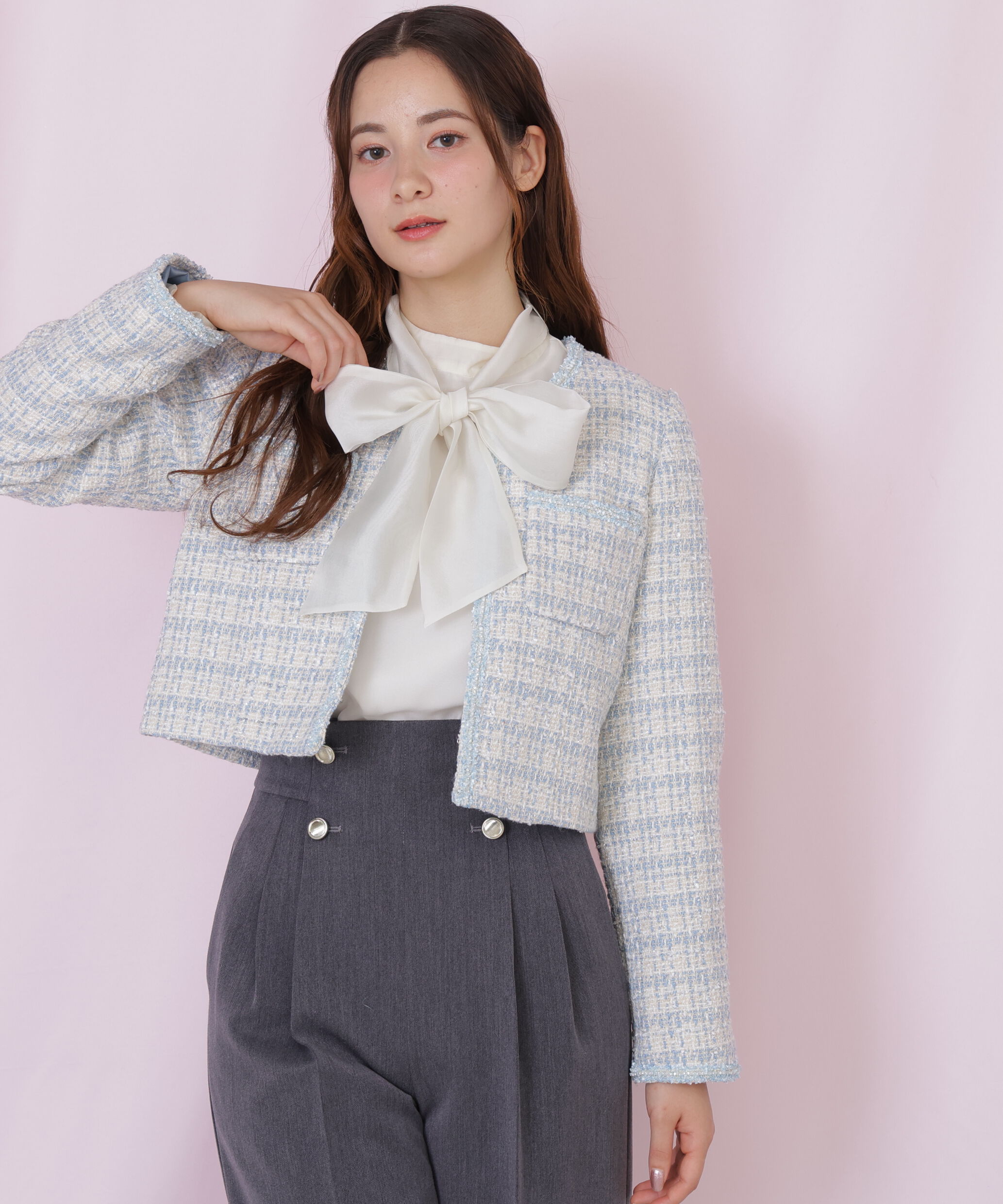  「ビジューブレード付きツイードジャケット」|その他|