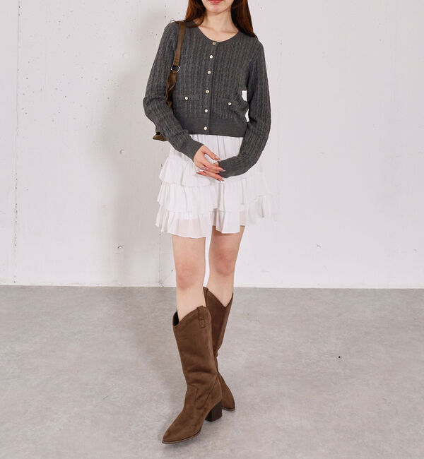 archives「【ＯＮかわ】ランダムケーブル金ボタンニットカーディガン」|カーディガン|