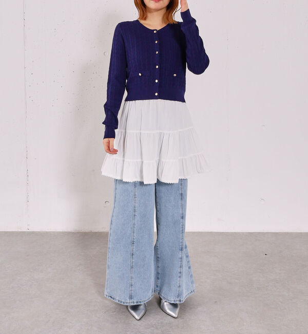 archives「【ＯＮかわ】ランダムケーブル金ボタンニットカーディガン」|カーディガン|