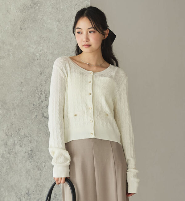 archives「【ＯＮかわ】ランダムケーブル金ボタンニットカーディガン」|カーディガン|
