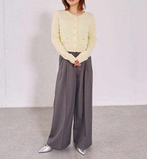 archives「【ＯＮかわ】ランダムケーブル金ボタンニットカーディガン」|カーディガン|