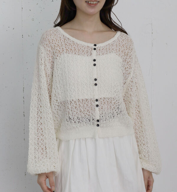 archives「ネップヤーンメッシュニットカーディガン」|カーディガン|