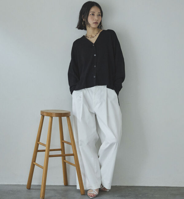 Doux archives「ゴム編みサイドスリットカーディガン」|カーディガン|