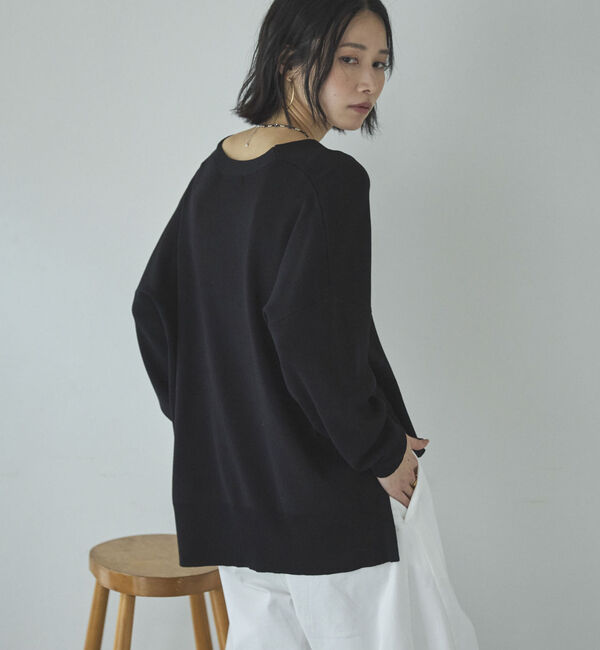 Doux archives「ゴム編みサイドスリットカーディガン」|カーディガン|
