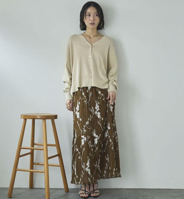 Doux archives「ゴム編みサイドスリットカーディガン」|カーディガン|