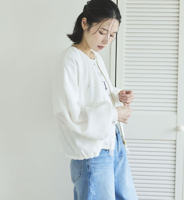 Doux archives「麻調シアーネックギャザーブルゾン」|その他|