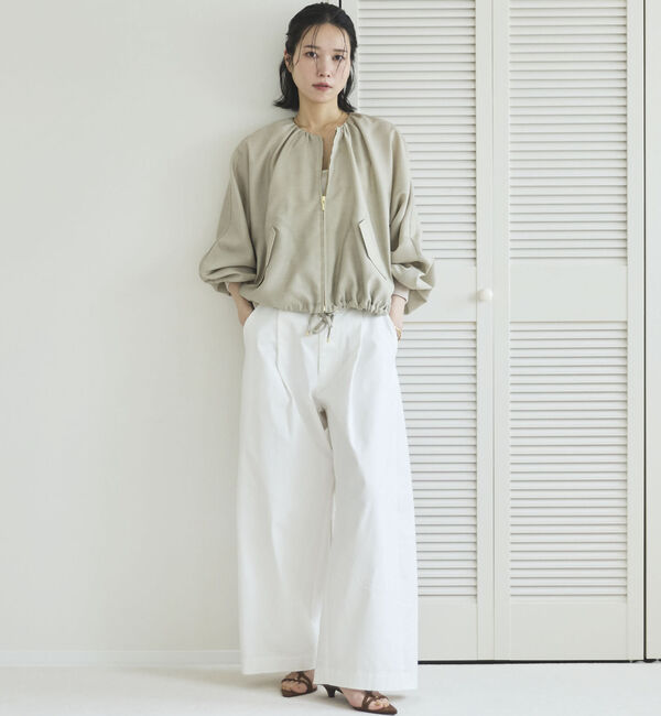 Doux archives「麻調シアーネックギャザーブルゾン」|その他|