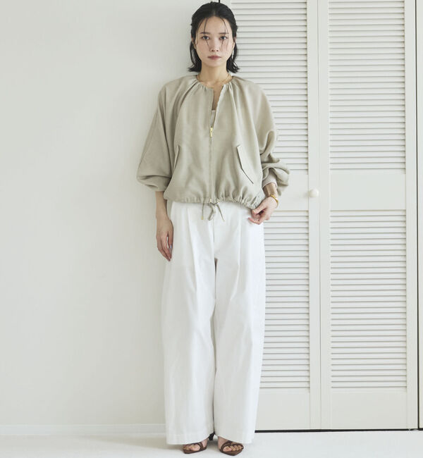 Doux archives「麻調シアーネックギャザーブルゾン」|その他|