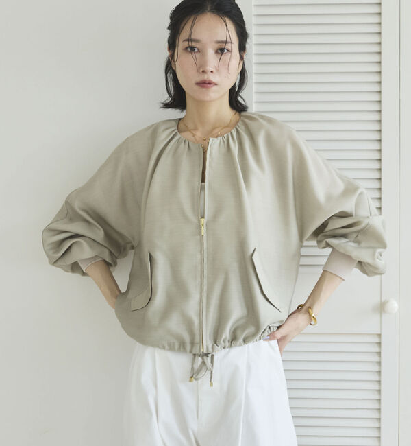 Doux archives「麻調シアーネックギャザーブルゾン」|その他|