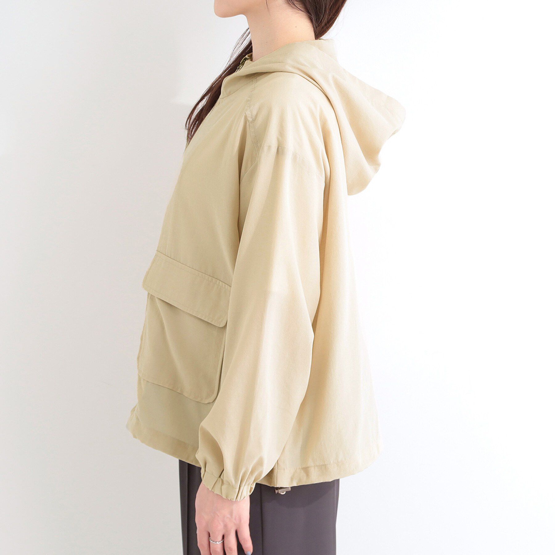 SHOO･LA･RUE「【UV】シアーフーディーブルゾン」|ブルゾン・スタジャン|