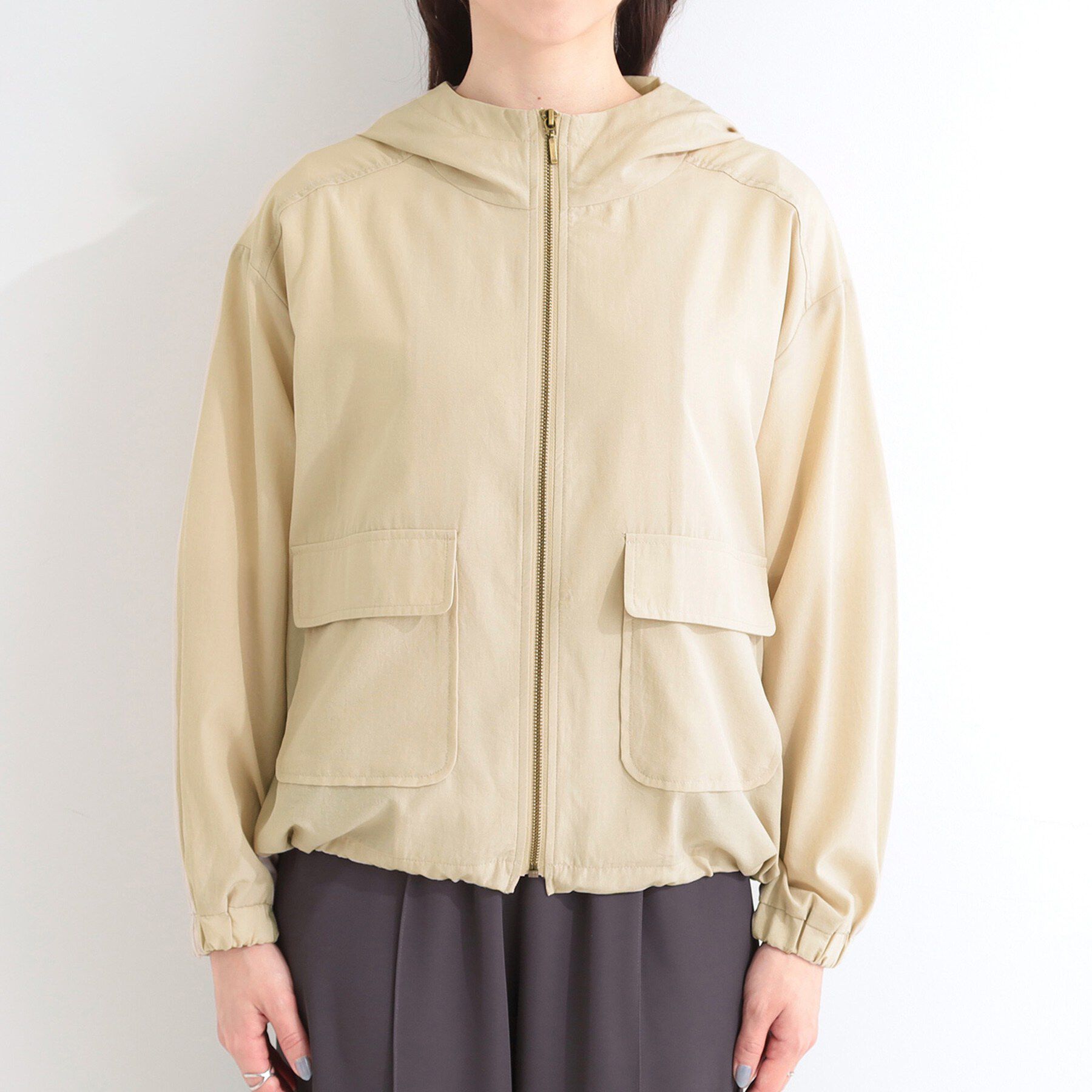 SHOO･LA･RUE「【UV】シアーフーディーブルゾン」|ブルゾン・スタジャン|