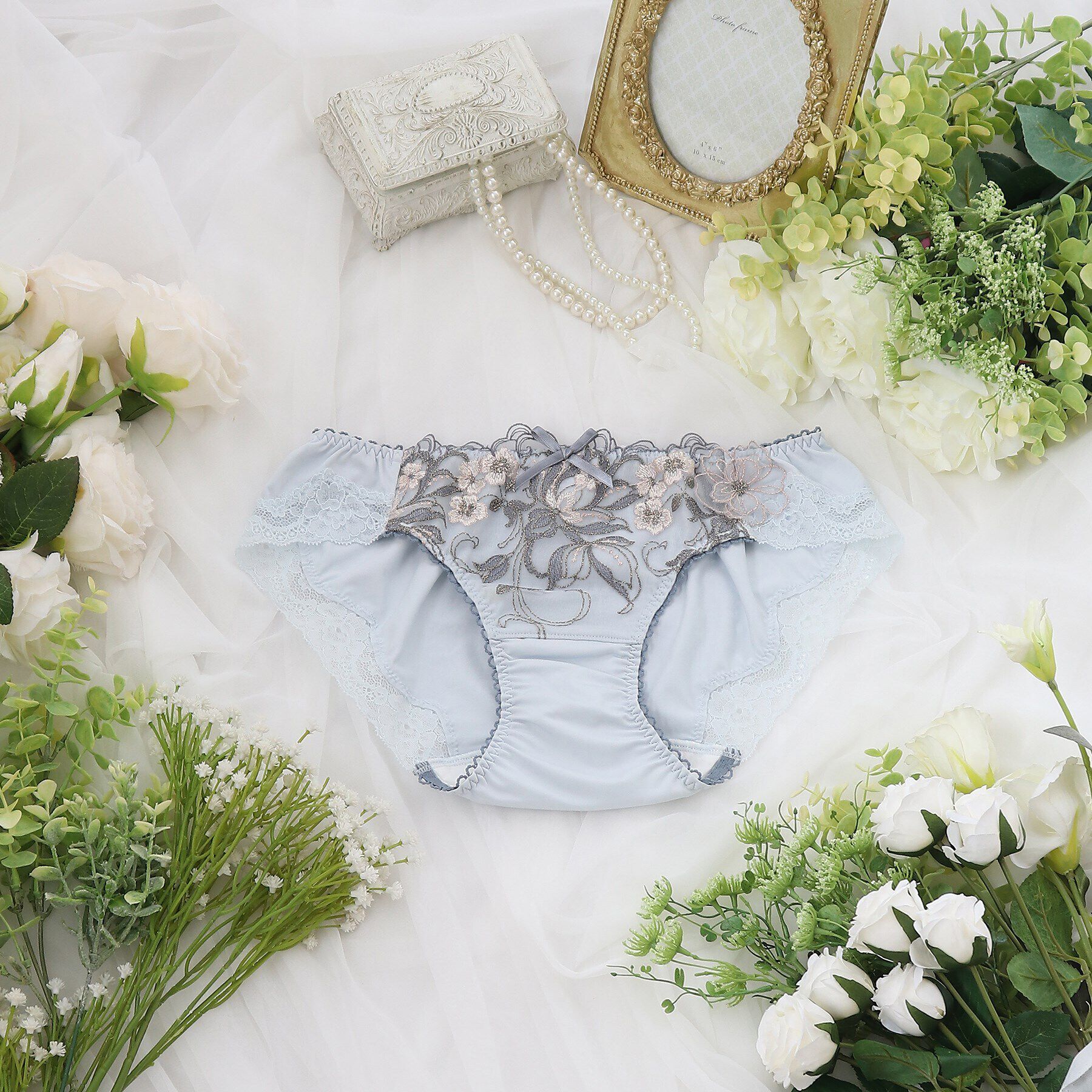 Risa Magli「フロリアーヌ サニタリーショーツ」|インナー|ブルー(092)