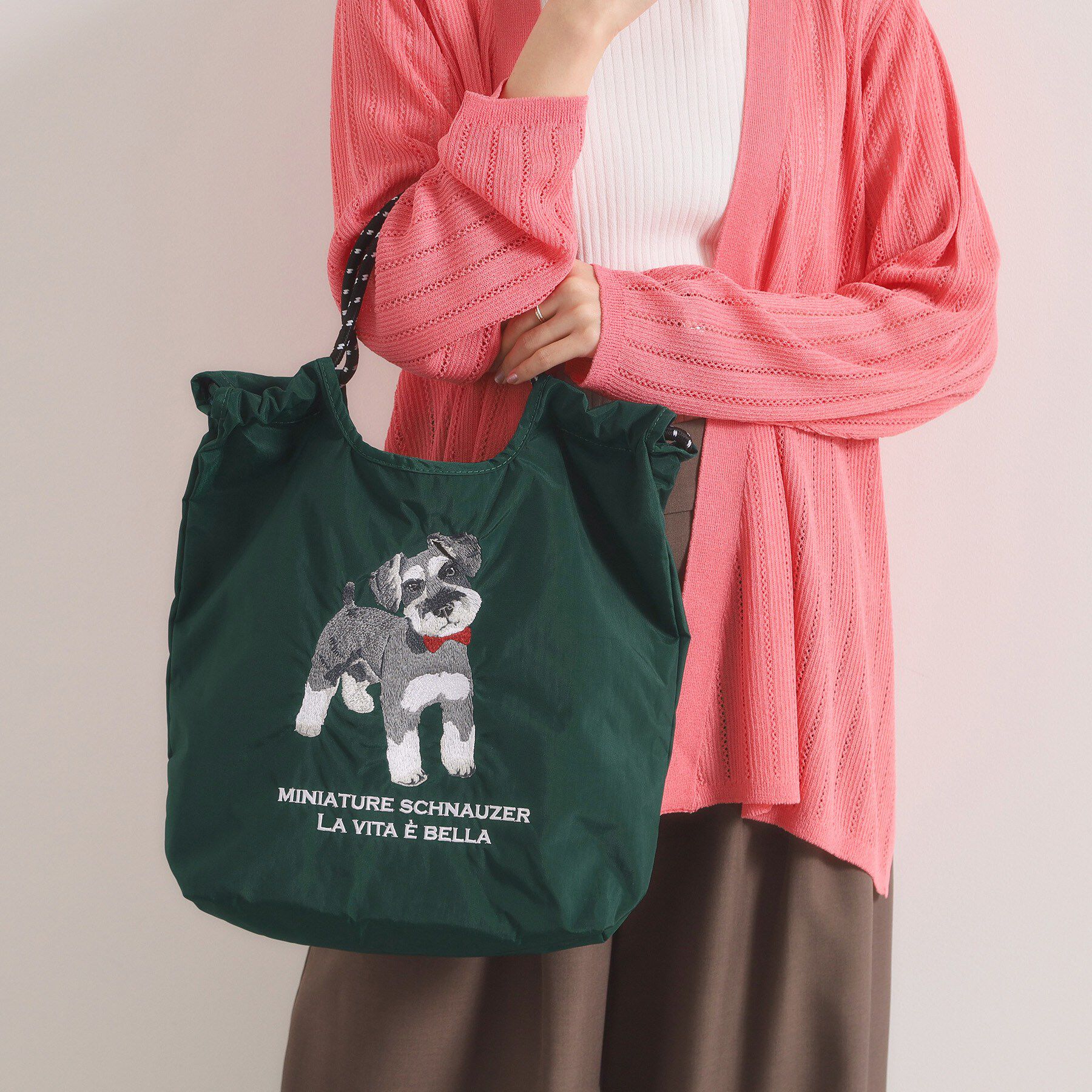 ITS&rsquo;DEMO「アニマル刺繍トート」|トートバッグ|グリーン(022)