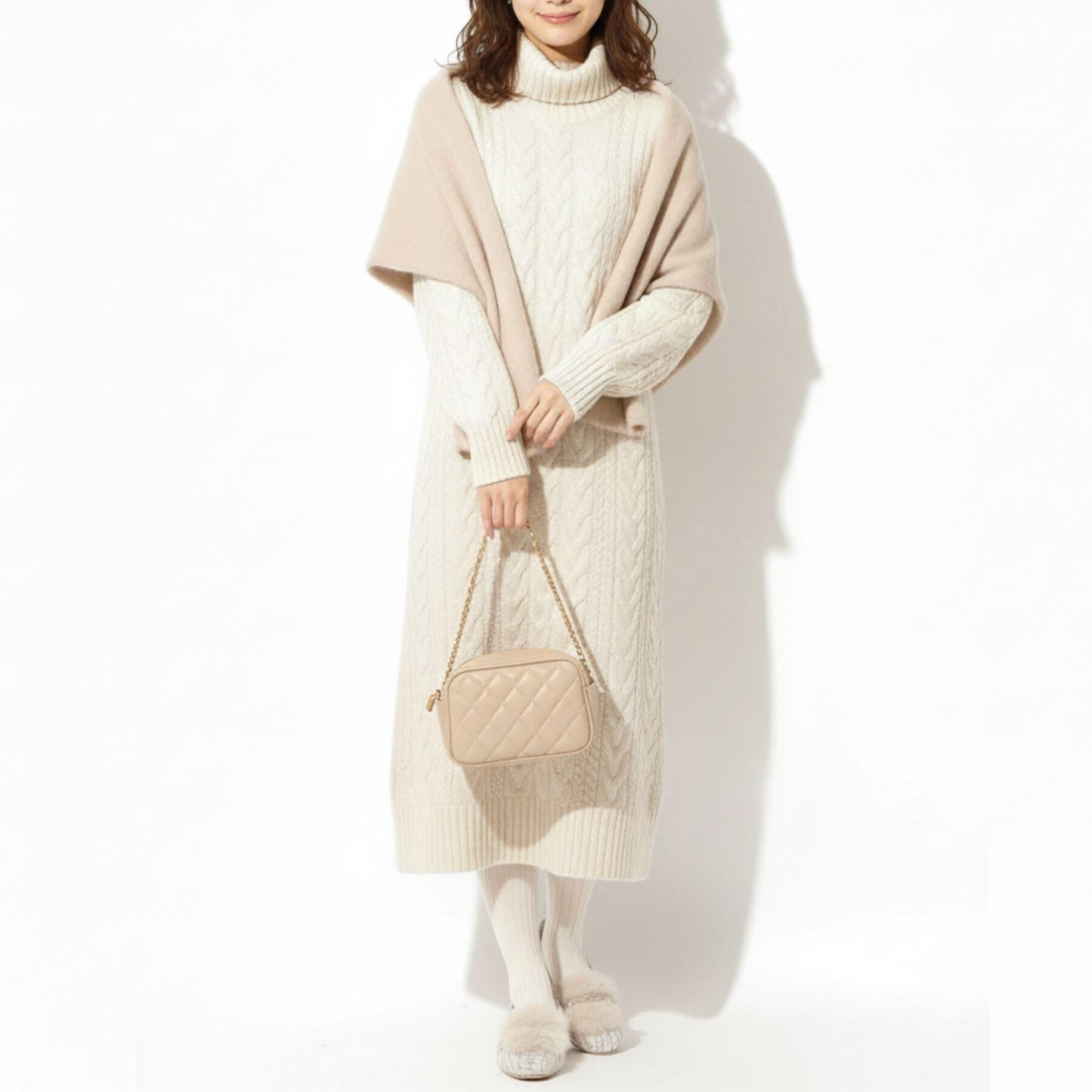 ESPERANZA「ビジューフェイクファーフラットパンプス」|パンプス|