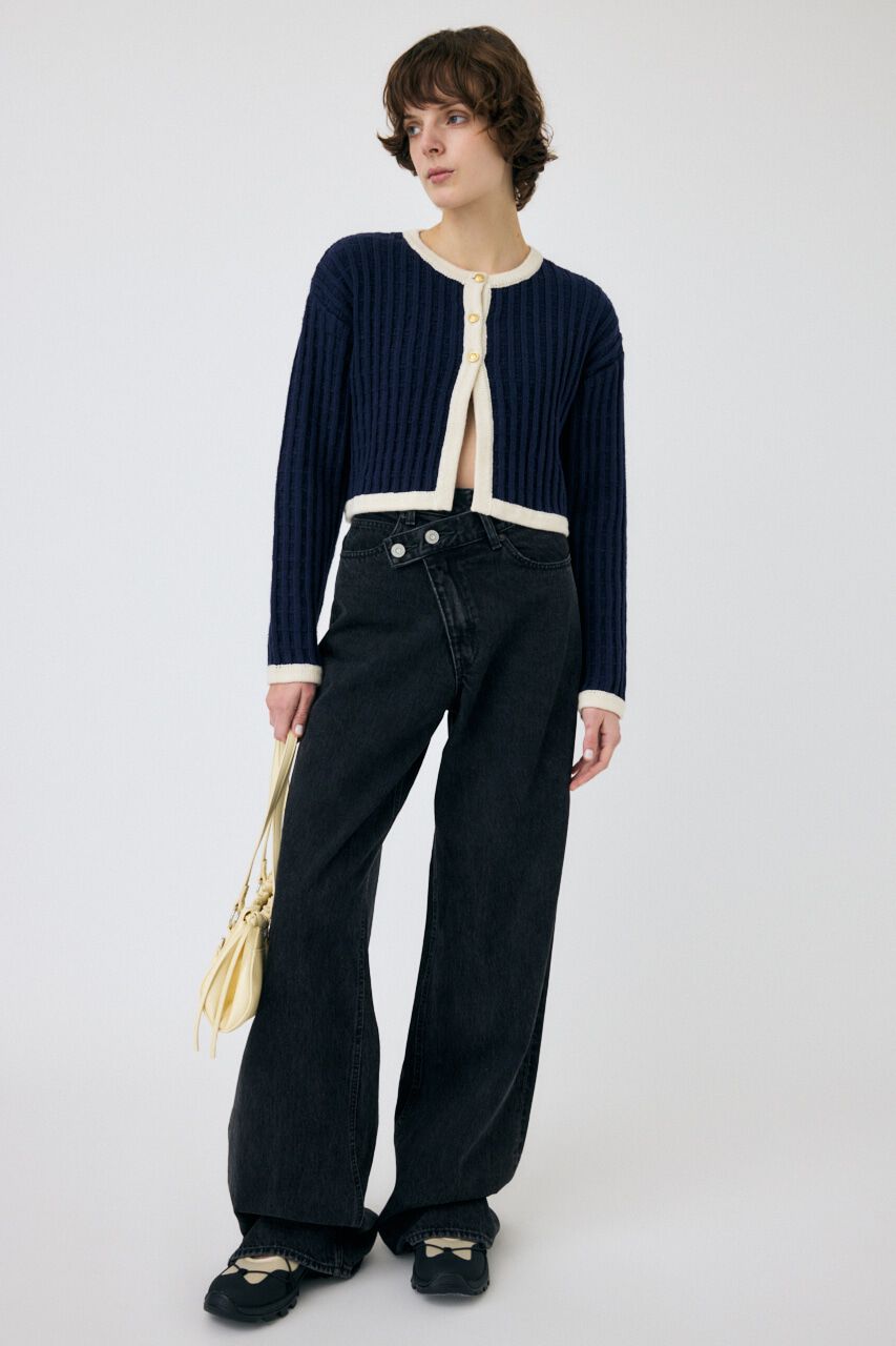 MOUSSY「BI COLOR ニットカーディガン」|カーディガン|