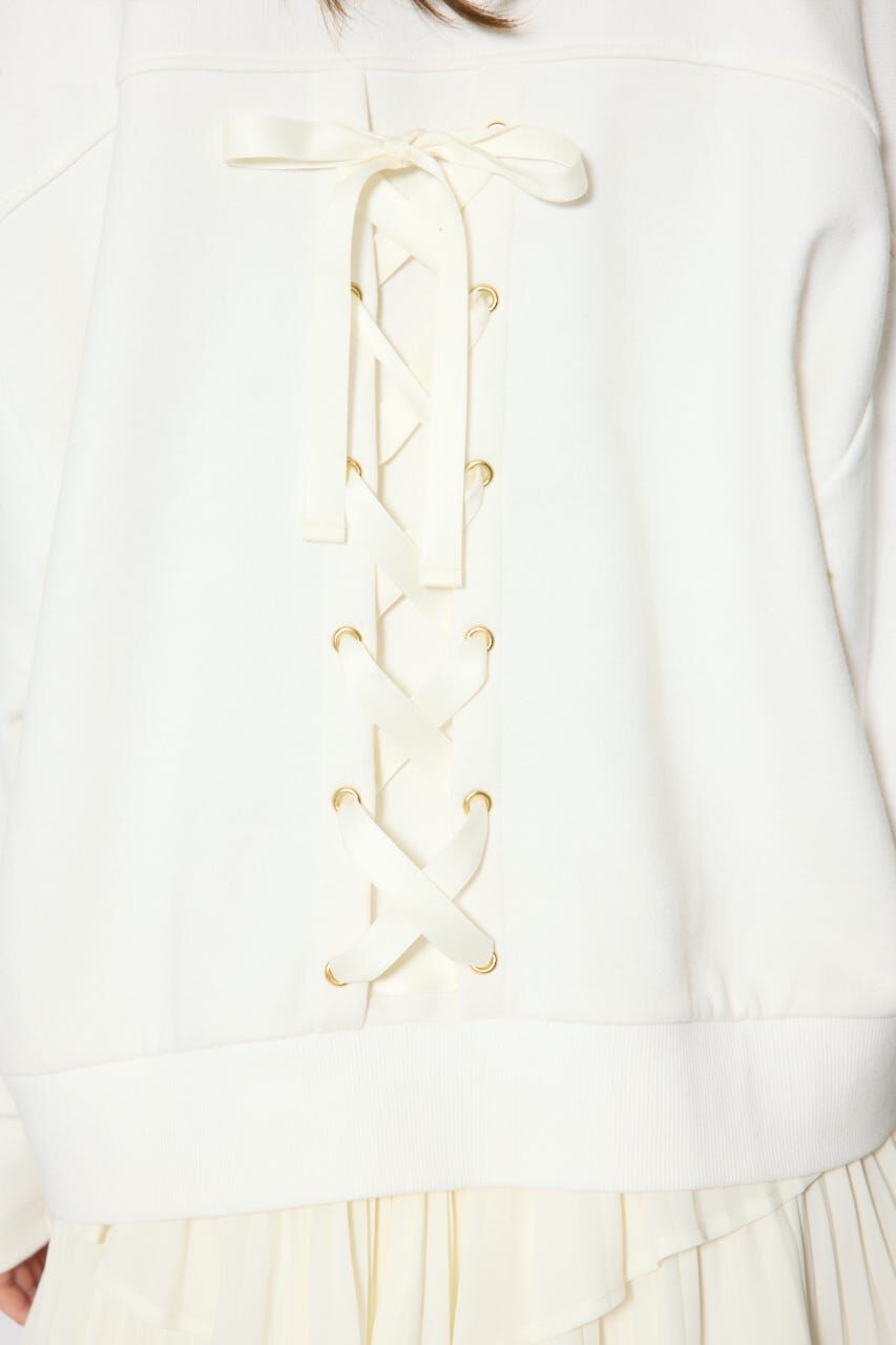 rienda「バックレースアップスウェットトップス」|Tシャツ・カットソー|