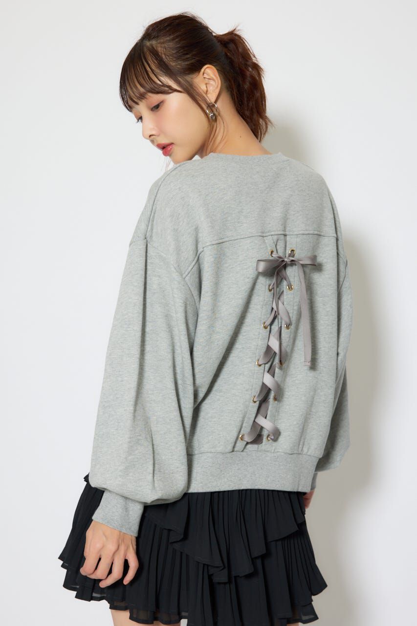 rienda「バックレースアップスウェットトップス」|Tシャツ・カットソー|