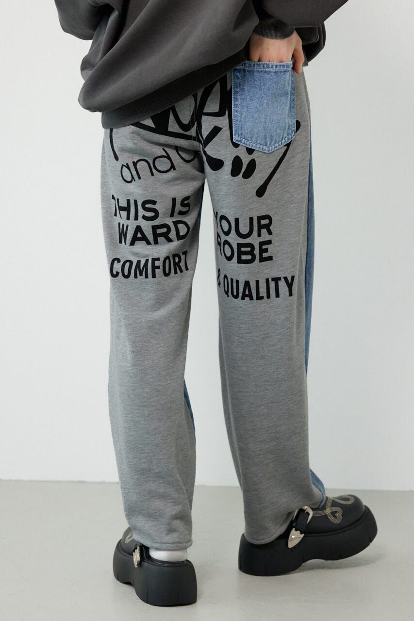 RODEO CROWNS「BIG sign logo コンビパンツ」|デニム|