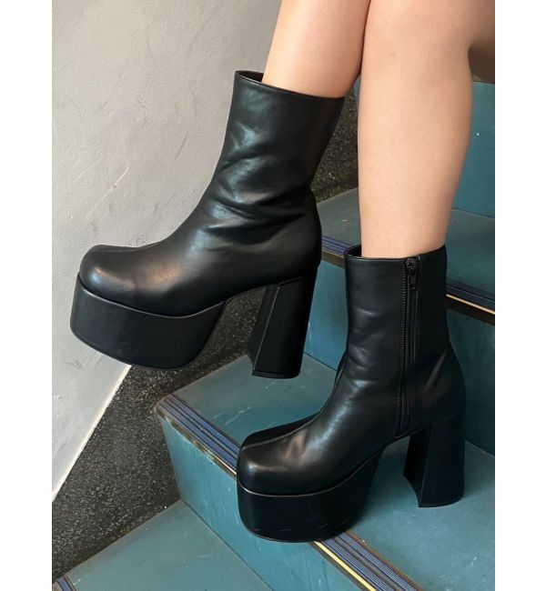 EMODA「スクエアショートブーツ」|ショートブーツ|