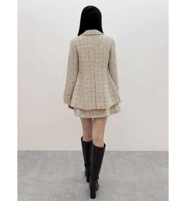 MERCURYDUO「【セットアップ着用可】フィットアンドフレアツイードジャケット」|テーラードジャケット|