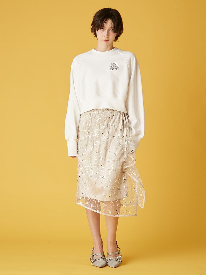 FURFUR「スパンコールラップスカート」|スカート|