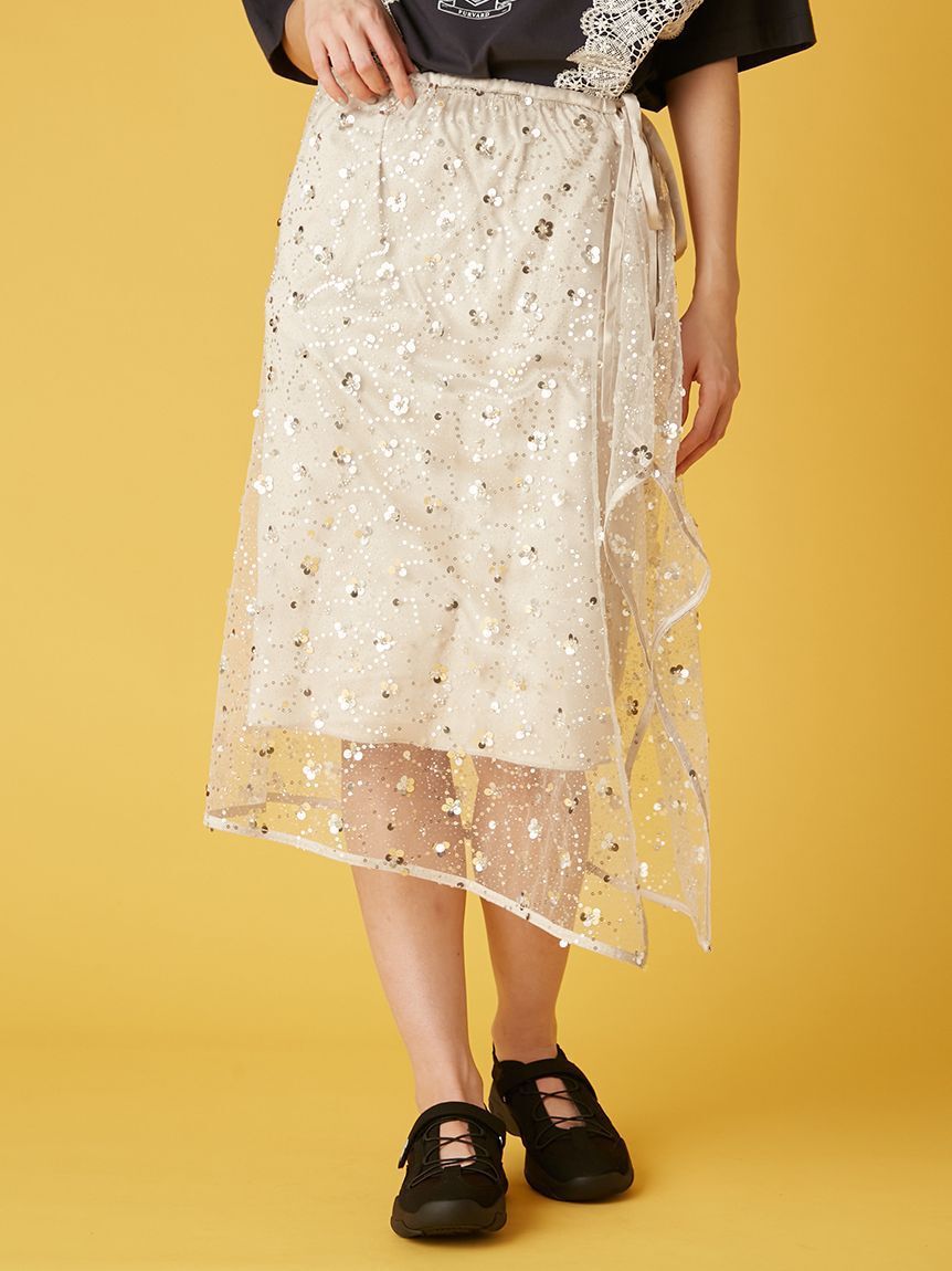 FURFUR「スパンコールラップスカート」|スカート|