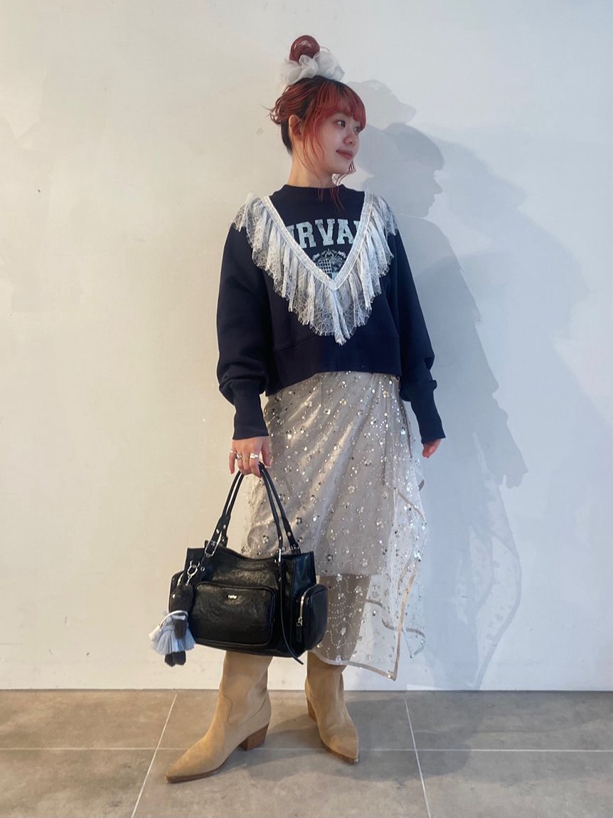 FURFUR「スパンコールラップスカート」|スカート|