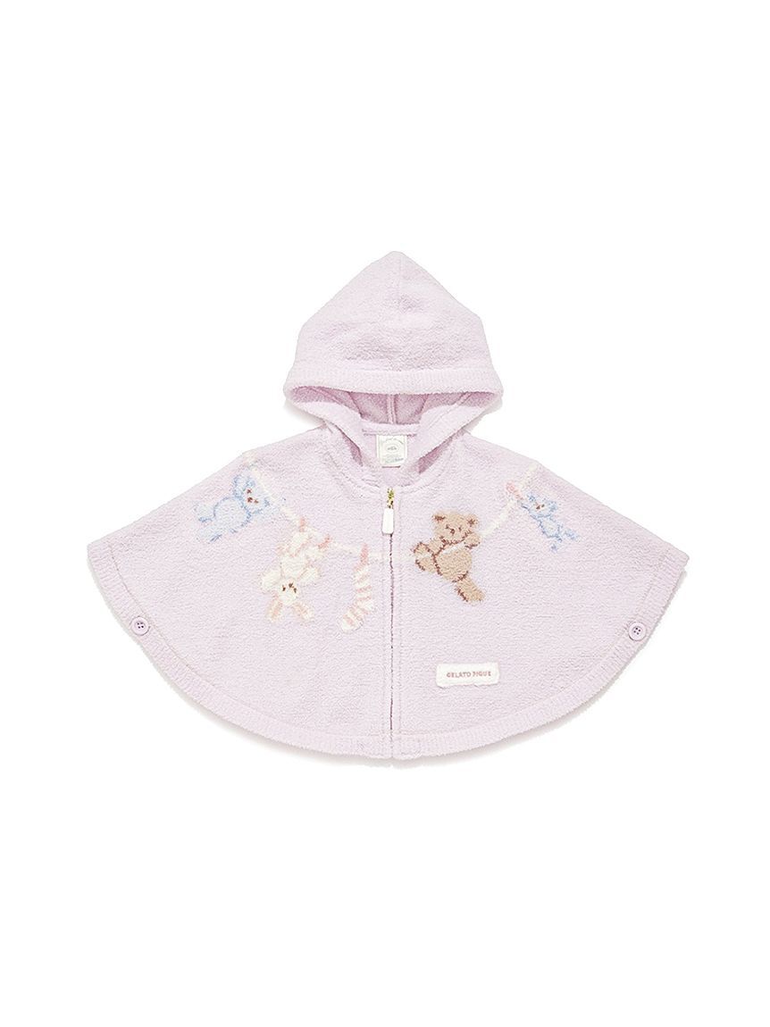 GELATO PIQUE KIDS & BABY「【BABY】エアリーモコウォッシングアニマルジャガードポンチョ」|その他ベビーウェア|