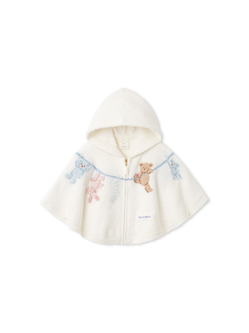 GELATO PIQUE KIDS & BABY「【BABY】エアリーモコウォッシングアニマルジャガードポンチョ」|その他ベビーウェア|
