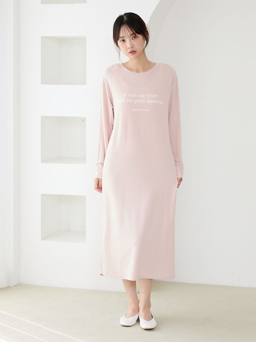 gelato pique「インレイロゴワンピース」|ルームウェア|