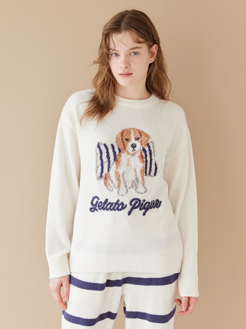 gelato pique「【UNISEX】エアリーモコプレイフルDOGジャガードプルオーバー」|ルームウェア|OWHT