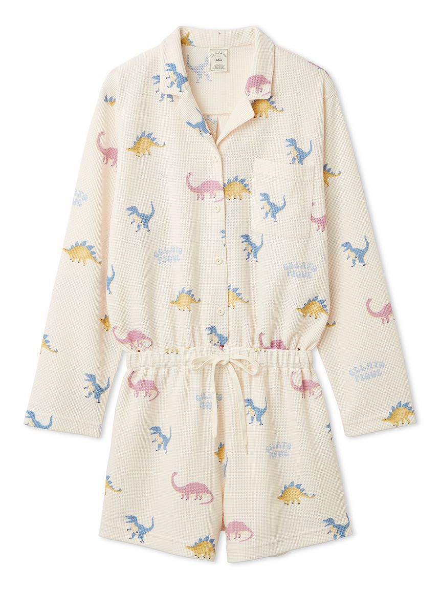 gelato pique「ダイナソー柄ワッフルオールインワン」|ルームウェア|