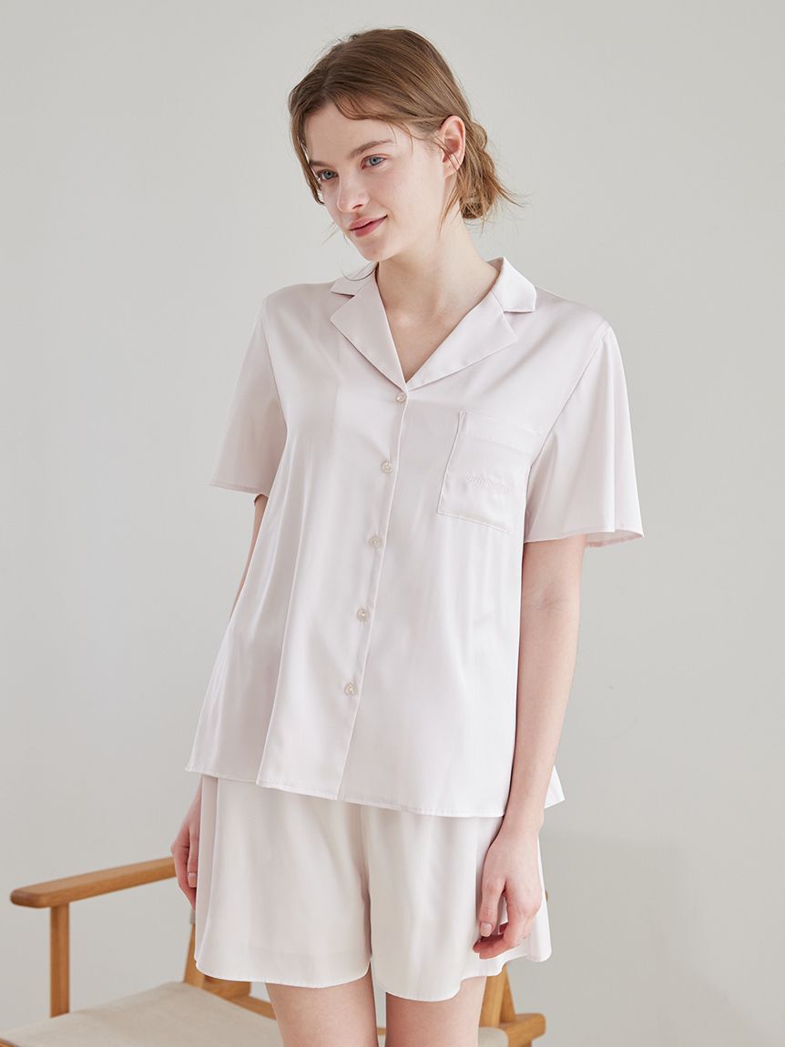 gelato pique「サテンシャツ」|ルームウェア|