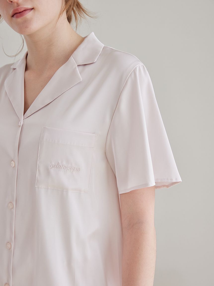 gelato pique「サテンシャツ」|ルームウェア|