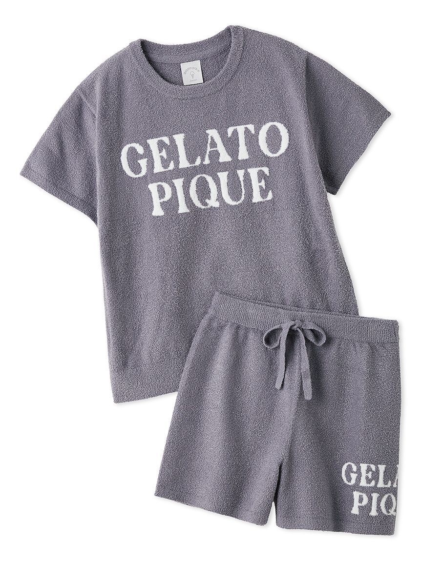 GELATO PIQUE KIDS & BABY「【JUNIOR】スムーズィーロゴジャガードプルオーバー&ショートパンツセット」|ルームウェア|NVY