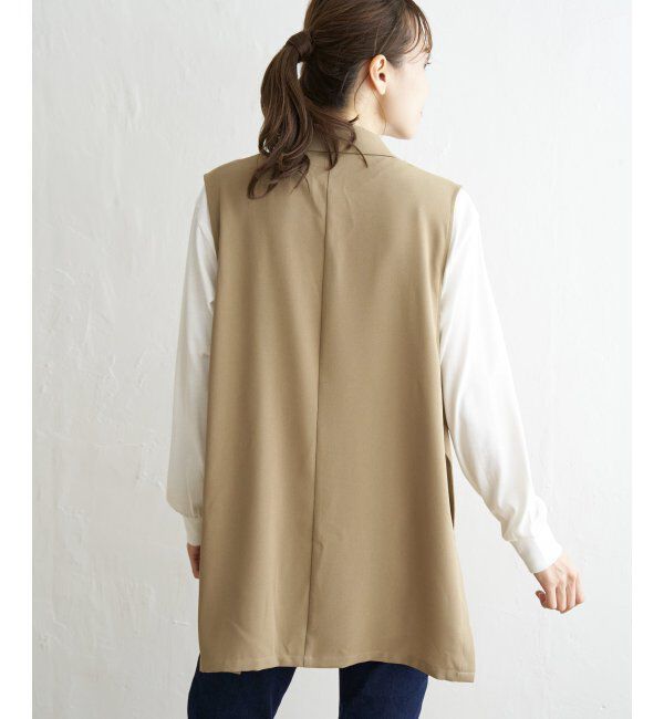 ikka「サイドベルトテーラードジレ」|ダウンベスト・ベスト|