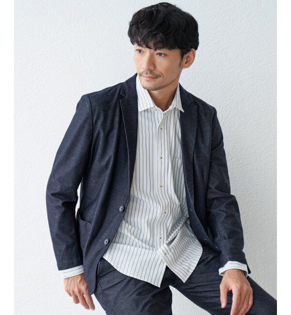 IKKA LOUNGE「【セットアップ対応】GOKU楽ワーク デニムライクジャケット」|テーラードジャケット|
