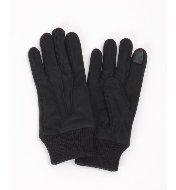 ikka「フェイクスエードグローブ」|手袋|ブラック