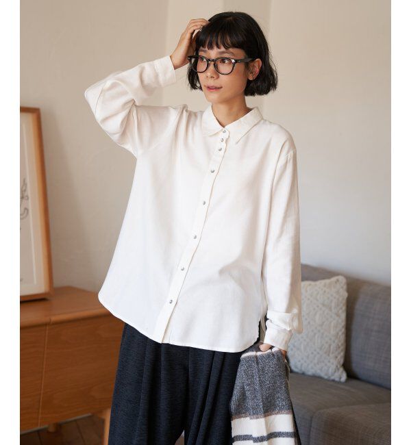 Lbc with Life「綿レーヨンメタルボタンシャツ」|シャツ・ブラウス|