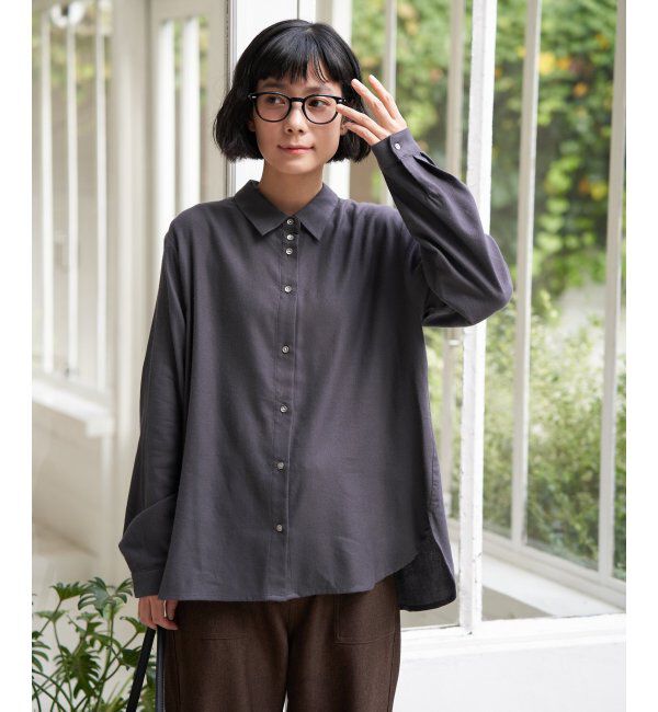 Lbc with Life「綿レーヨンメタルボタンシャツ」|シャツ・ブラウス|