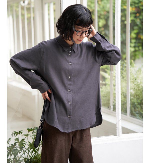 Lbc with Life「綿レーヨンメタルボタンシャツ」|シャツ・ブラウス|