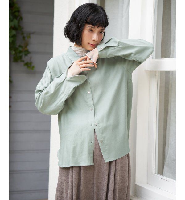 Lbc with Life「綿レーヨンメタルボタンシャツ」|シャツ・ブラウス|