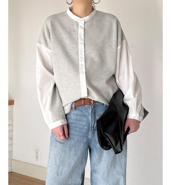 Lbc with Life「異素材切り替えシャツ」|シャツ・ブラウス|