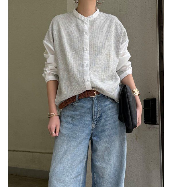 Lbc with Life「異素材切り替えシャツ」|シャツ・ブラウス|