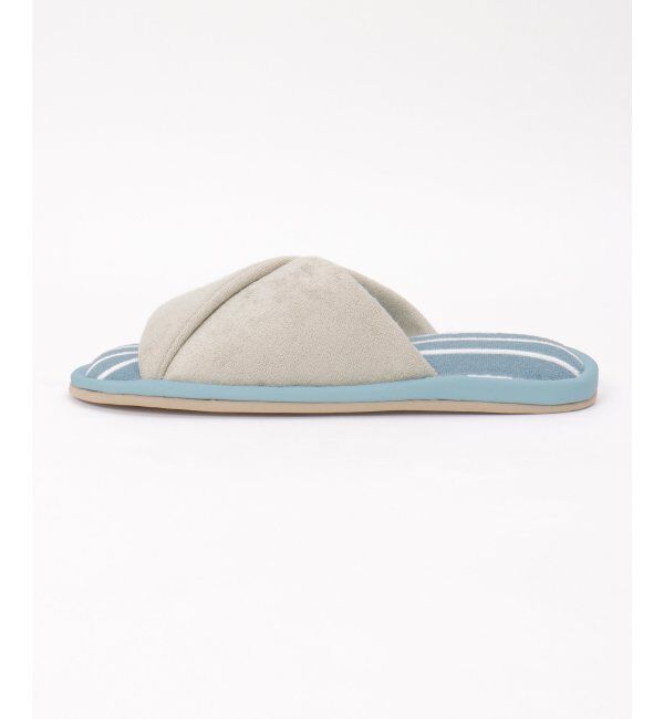 Lbc with Life「クロスパイルスリッパボーダー」|ルームシューズ|